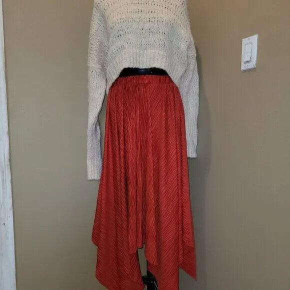 Anthropologie Sunday in Brooklyn Plisse Handkerchief Asymmetric Hem Skirt S - Picture 4 of 6